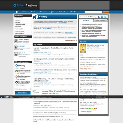 Business Travel-Travel News startsida 2014