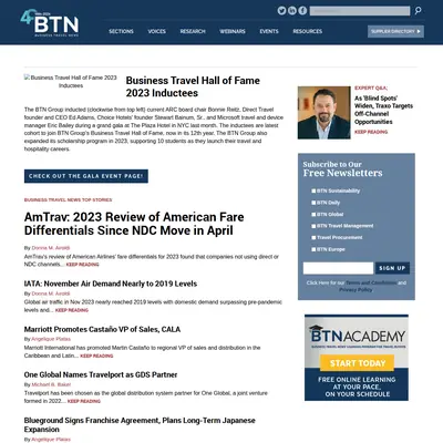 Business Travel-Travel News startsida 2024