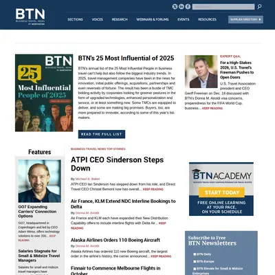 Business Travel-Travel News startsida 2026