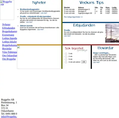 byggebo.se startsida 2003