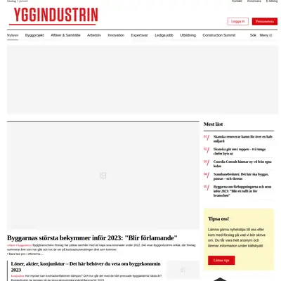 Byggindustrin insikt startsida 2023