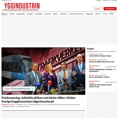 Byggindustrin insikt startsida 2026