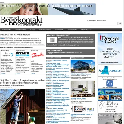 Tidningen Byggkontakt startsida 2014
