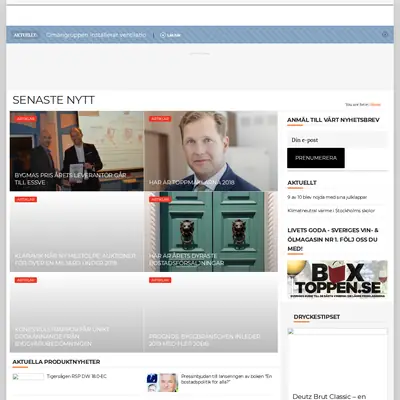 Tidningen Byggkontakt startsida 2019