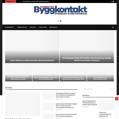 Tidningen Byggkontakt startsida 2025