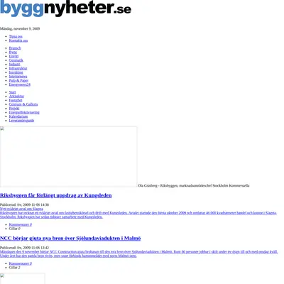 Dina Byggnyheter startsida 2009