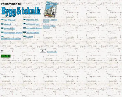 Bygg & Teknik startsida 2001