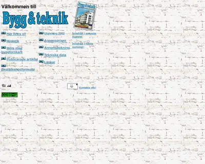 Bygg & Teknik startsida 2002