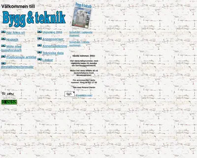 Bygg & Teknik startsida 2003