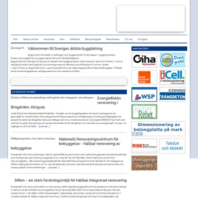 Bygg & Teknik startsida 2015