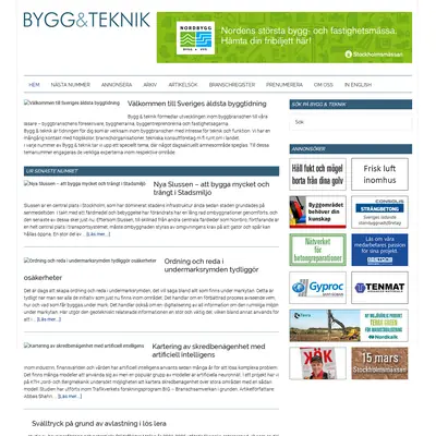 Bygg & Teknik startsida 2018