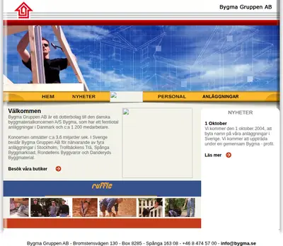 bygma.se startsida 2005