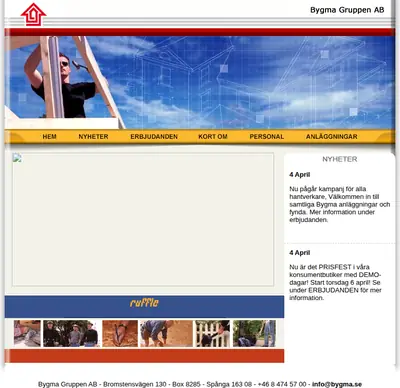 bygma.se startsida 2006