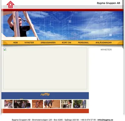 bygma.se startsida 2007