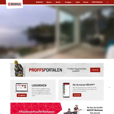 bygma.se startsida 2020