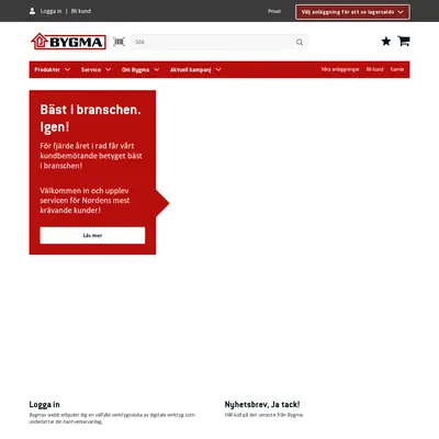 bygma.se startsida 2024