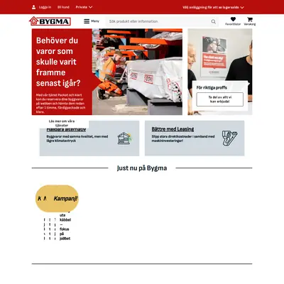 bygma.se startsida 2026