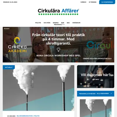Cirkulära Affärer startsida 2023