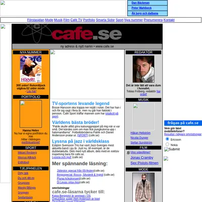 cafe.se startsida 2000