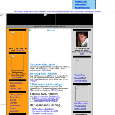 cafe.se startsida 2001