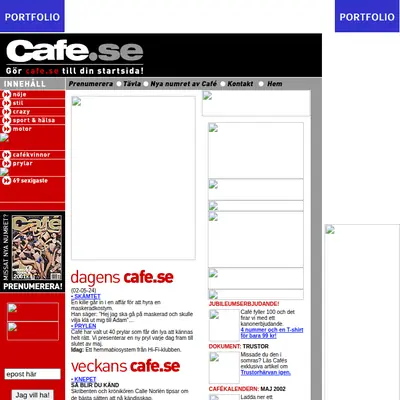 cafe.se startsida 2002