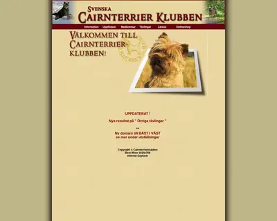 www.cairnterrier.se startsida 2008