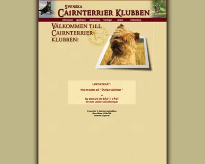 www.cairnterrier.se startsida 2010