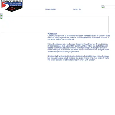 www.camaroclubsweden.com startsida 2001