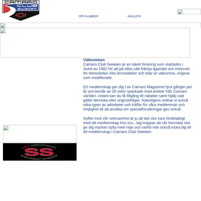 www.camaroclubsweden.com startsida 2002