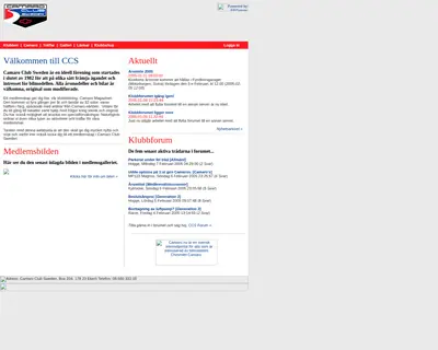 www.camaroclubsweden.com startsida 2005