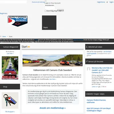 www.camaroclubsweden.com startsida 2016