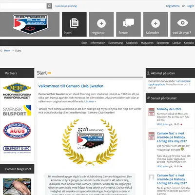 www.camaroclubsweden.com startsida 2017