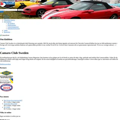 www.camaroclubsweden.com startsida 2020