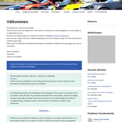 www.camaroclubsweden.com startsida 2026