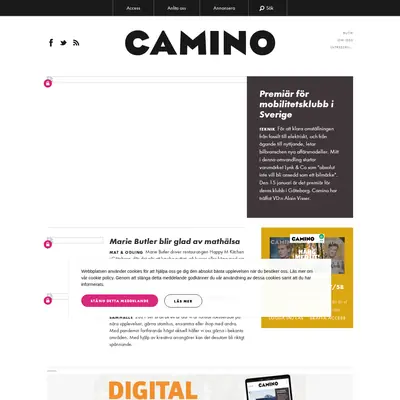 caminomagasin.se startsida 2021