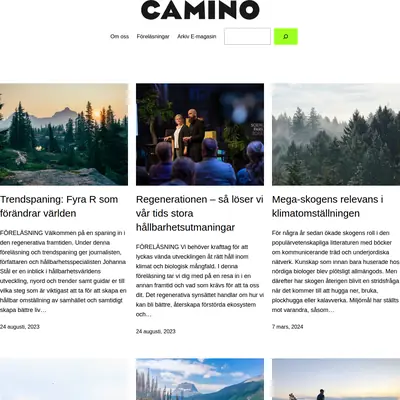 caminomagasin.se startsida 2024