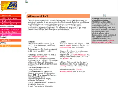 CAN:s nyhetsbrev startsida 2002