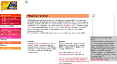 CAN:s nyhetsbrev startsida 2003