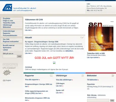CAN:s nyhetsbrev startsida 2007
