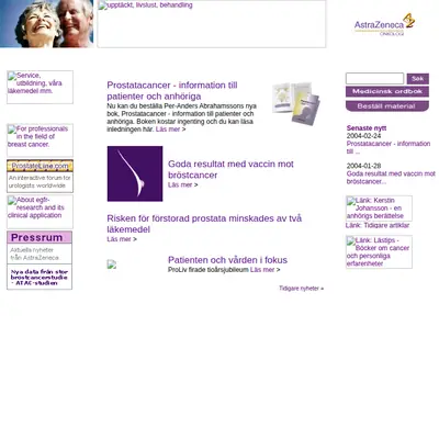 Cancer startsida 2004