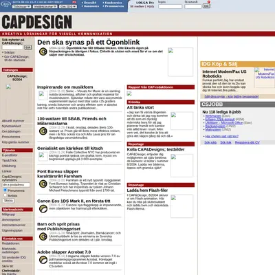 CAP & DESIGN startsida 2004