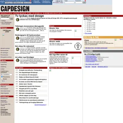CAP & DESIGN startsida 2005