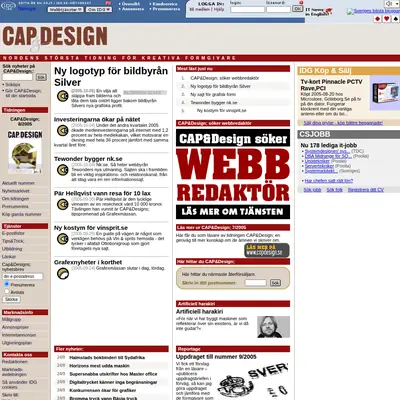 CAP & DESIGN startsida 2006