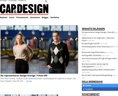 CAP & DESIGN startsida 2015