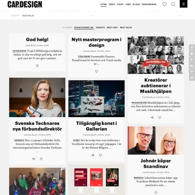 CAP & DESIGN startsida 2017