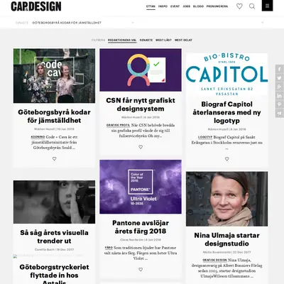 CAP & DESIGN startsida 2018