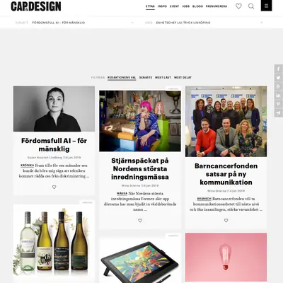CAP & DESIGN startsida 2019