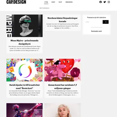CAP & DESIGN startsida 2023