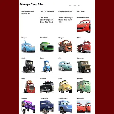 DISNEY PIXAR BILAR startsida 2010
