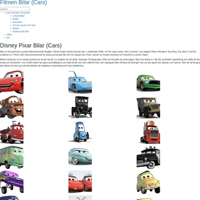 DISNEY PIXAR BILAR startsida 2017